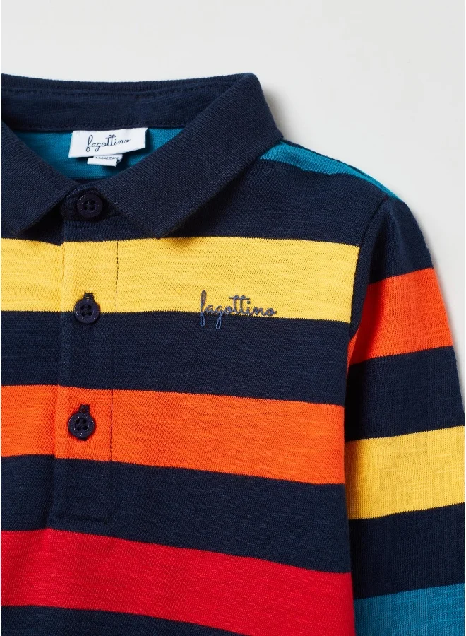 او في اس Long-sleeved cotton polo shirt