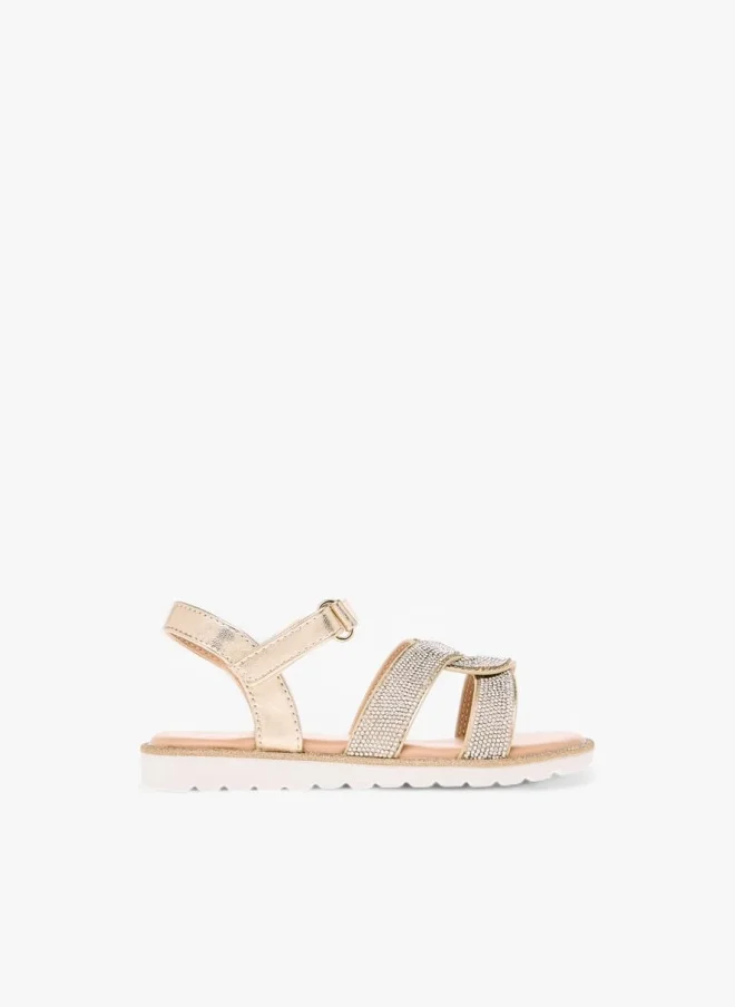 JUNIORS Girls Embellished Flat Sandals With Hook And Loop Closure Ramadan Collection