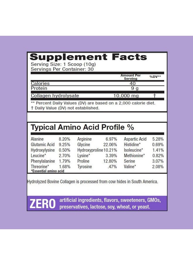 Sanar Naturals - Sanar Naturals Collagen Peptides Powder - for Hair, Nail, Skin, Joint, and Bone Health - Hydrolyzed Collagen for Women & Men, Easy to Mix Collagen Protein Supplement, Unflavored, 10.58 oz - Image 1