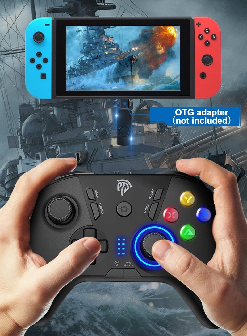 EasySMX 9110 Wireless Gaming Controller for Windows PC/Steam Deck/PS3/Android TV BOX, Dual Vibrate Plug and Play Gamepad Joystick with 4 Customized Keys, Battery Up to 14 Hours, Work for Nintendo Switch - Image 5