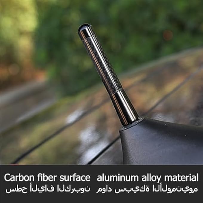 Gerui Universal Carbon Fiber Car Radio AntennaBlack 12CmCar Antenna MastCarbon Fiber Aluminum Long AmFm Radio AntennaCompatible For Truck Van And Most Car Models With Removable Antenna - Image 3