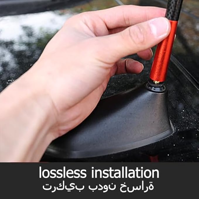 Gerui Universal Carbon Fiber Car Radio AntennaBlack 12CmCar Antenna MastCarbon Fiber Aluminum Long AmFm Radio AntennaCompatible For Truck Van And Most Car Models With Removable Antenna - Image 5