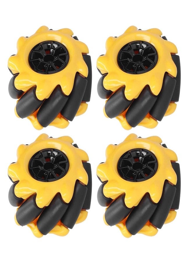 Electrobot 48mm Mecanum Wheel Set 4 Pack for Smart Robot Car Omni-Directional Rubber Wheels Compatible with TT Motor and Building Blocks Yellow Black DIY Robotics Parts Accessories - Image 2
