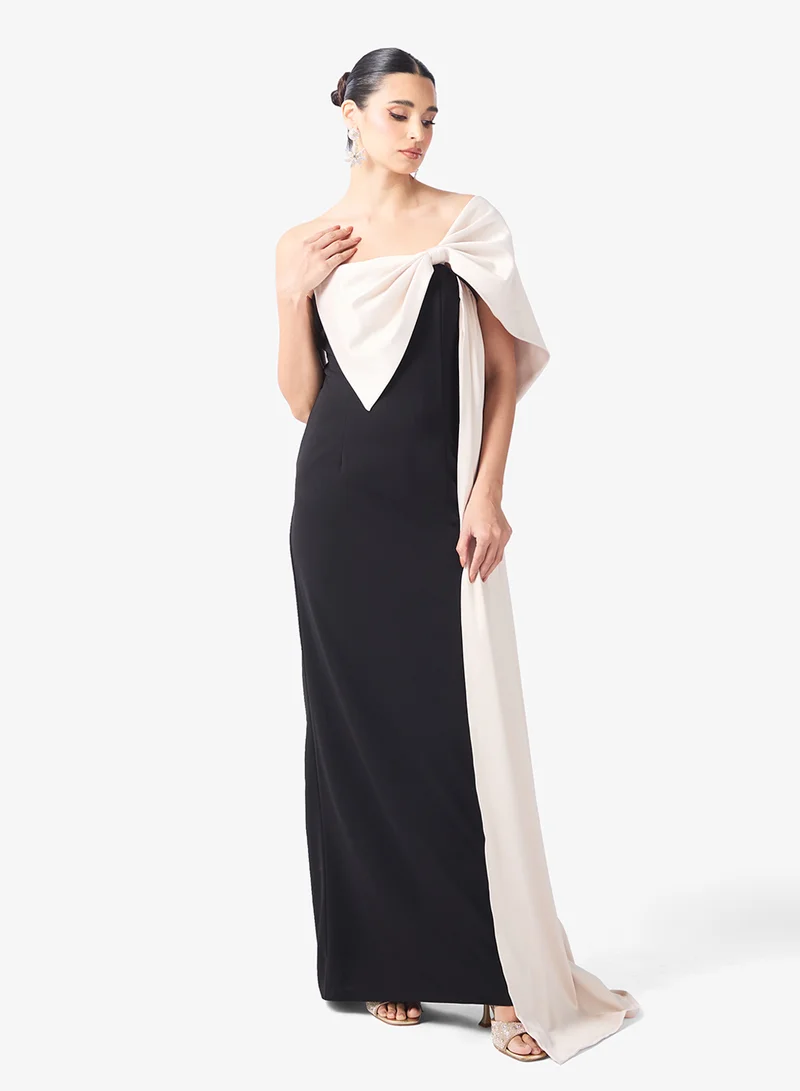 Namshi x Two Tone Off Shoulder A Line Dress