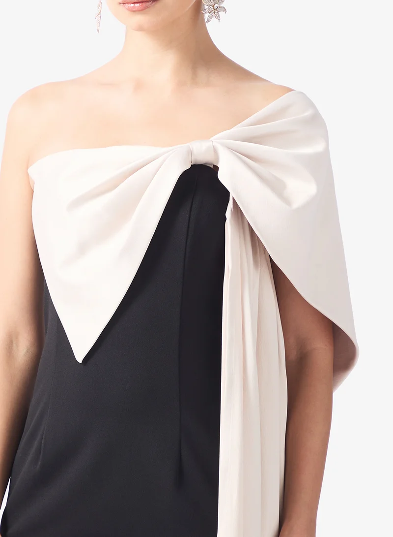 Namshi x  Two Tone Off Shoulder A Line Dress for Women | Best Price UAE