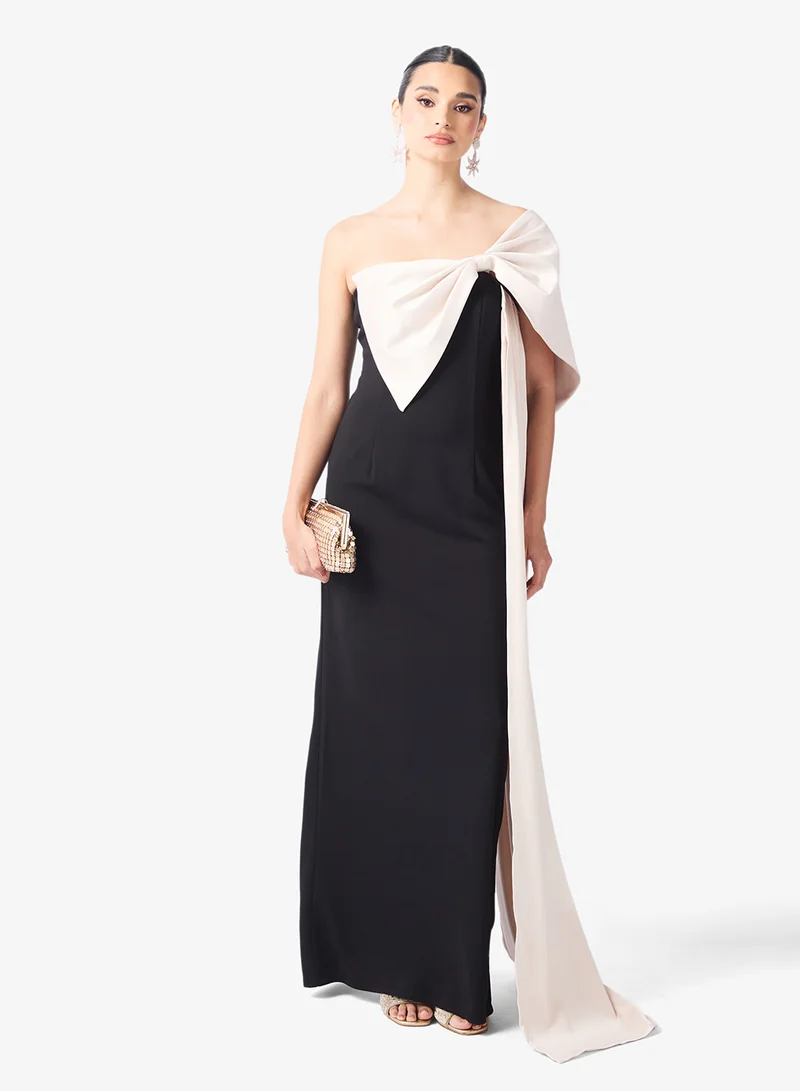 Namshi x  Two Tone Off Shoulder A Line Dress for Women | Best Price UAE