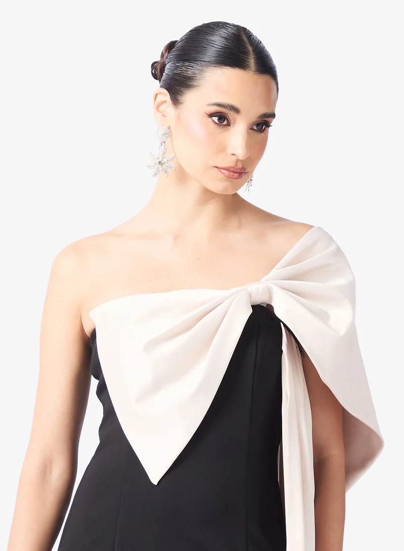 Namshi x  Two Tone Off Shoulder A Line Dress for Women | Best Price UAE