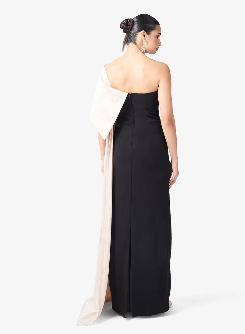 Namshi x Two Tone Off Shoulder A Line Dress
