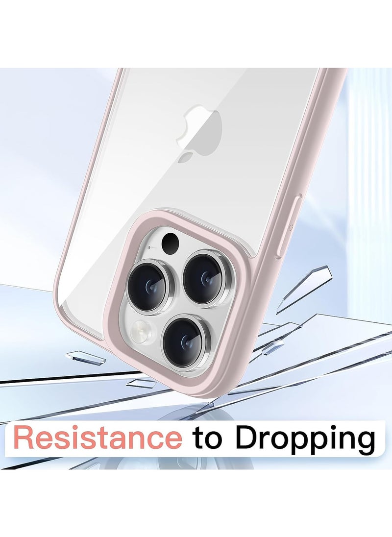 Generic - Case for iPhone 16 Pro Max 6.9-Inch, Shockproof Phone Bumper Cover, Solid Color Matte TPU Frame, Anti-Scratch Clear Back (Desert Titanium) - Image 1