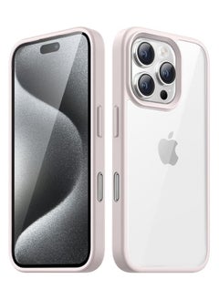 Case for iPhone 16 Pro Max 6.9-Inch, Shockproof Phone Bumper Cover, Solid Color Matte TPU Frame, Anti-Scratch Clear Back (Desert Titanium)