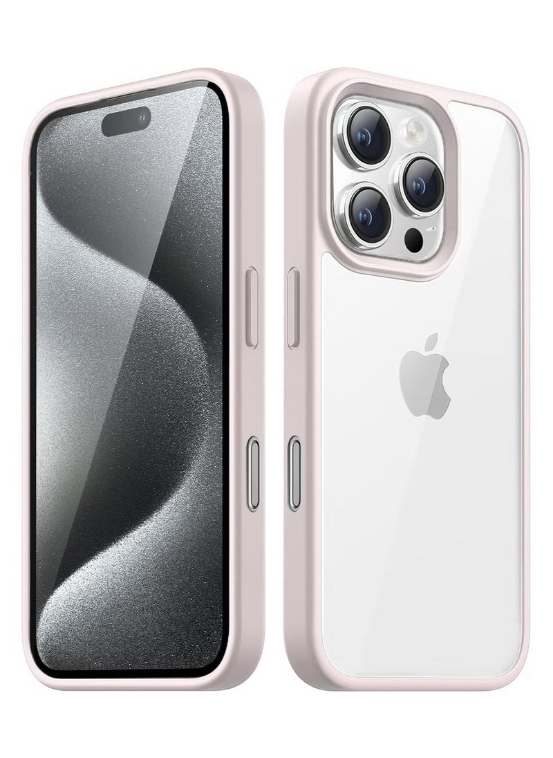 Generic - Case for iPhone 16 Pro Max 6.9-Inch, Shockproof Phone Bumper Cover, Solid Color Matte TPU Frame, Anti-Scratch Clear Back (Desert Titanium) - Image 1