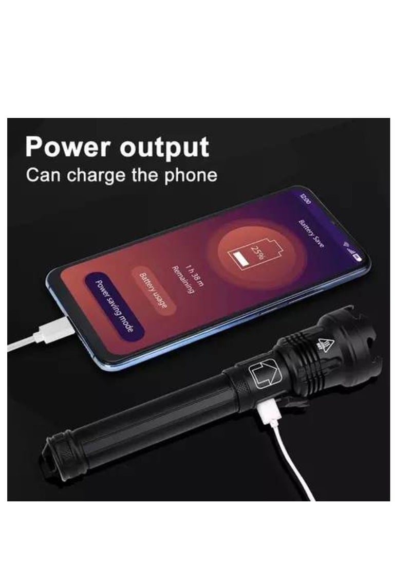 90000 Lumens LED Tactical Flashlight Rechargeable XHP90 USB Zoomable 7Modes Super Bright Floodlight Spotlight Torch Light - Image 3