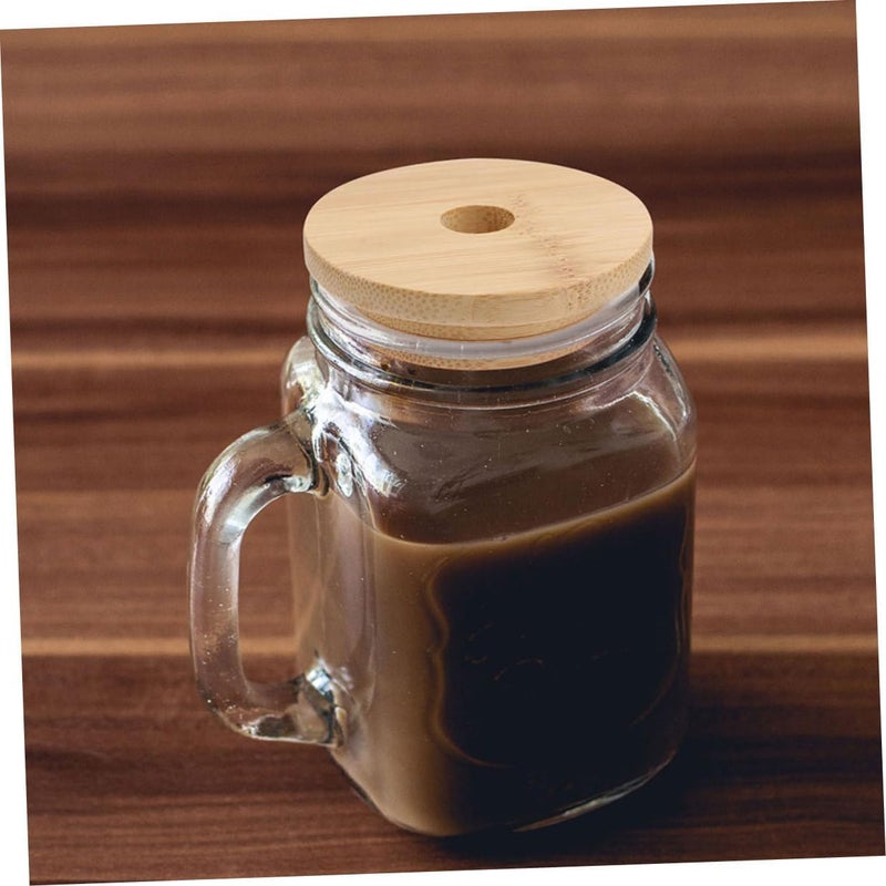 6pcs Lids for Glass Mason Jars with Straw Hole, 70mm Wooden Sealing Covers, Reusable Jar Caps for Canning and Beverage Storage - Image 4