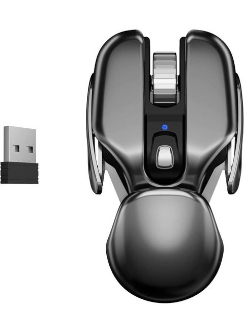 Wireless Rechargeable Optical Portable Ergonomic Metal Gaming Mouse with 2.4GHz Nano USB Receiver Waterproof Silent Metal Base for Office PC and Home Laptop Computer