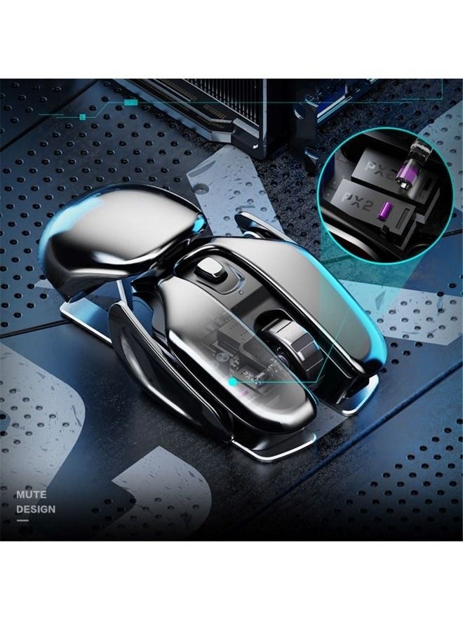 inphic - Wireless Rechargeable Optical Portable Ergonomic Metal Gaming Mouse with 2.4GHz Nano USB Receiver Waterproof Silent Metal Base for Office PC and Home Laptop Computer - Image 1