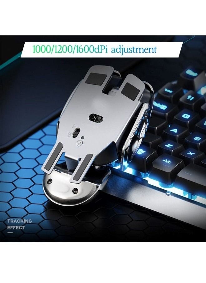 inphic - Wireless Rechargeable Optical Portable Ergonomic Metal Gaming Mouse with 2.4GHz Nano USB Receiver Waterproof Silent Metal Base for Office PC and Home Laptop Computer - Image 1