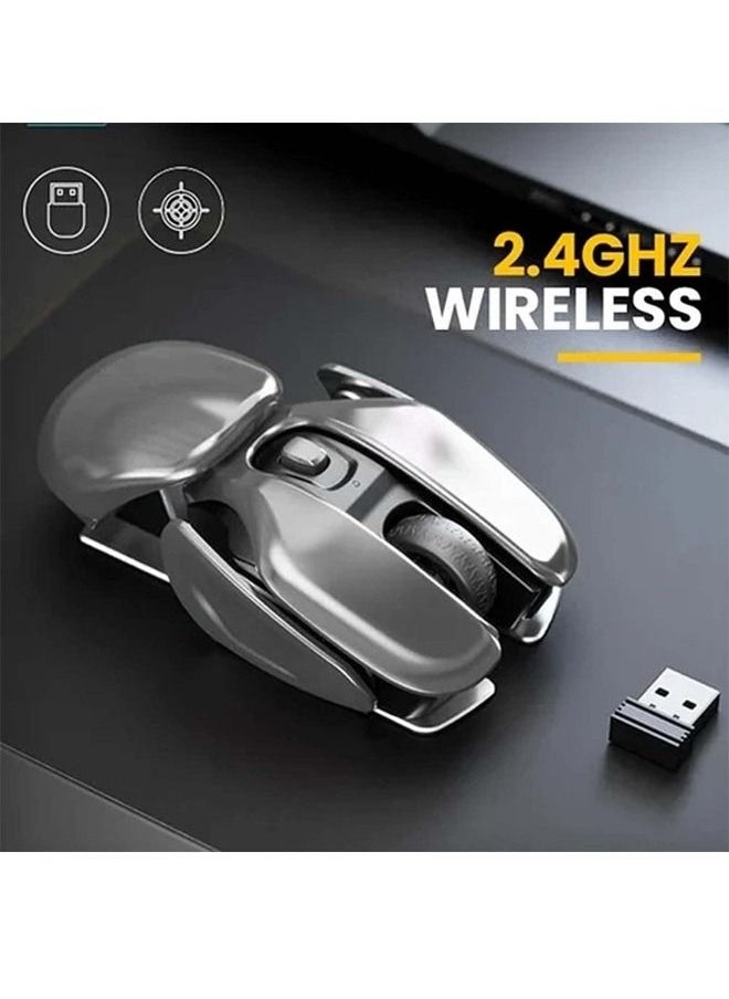 inphic - Wireless Rechargeable Optical Portable Ergonomic Metal Gaming Mouse with 2.4GHz Nano USB Receiver Waterproof Silent Metal Base for Office PC and Home Laptop Computer - Image 1