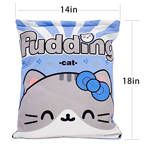 REFAHB Cute Plush Pillow Throw Pillow Removable Stuffed Animal Toys Creative Gifts for Girls (Kitten-Blue) - Image 5