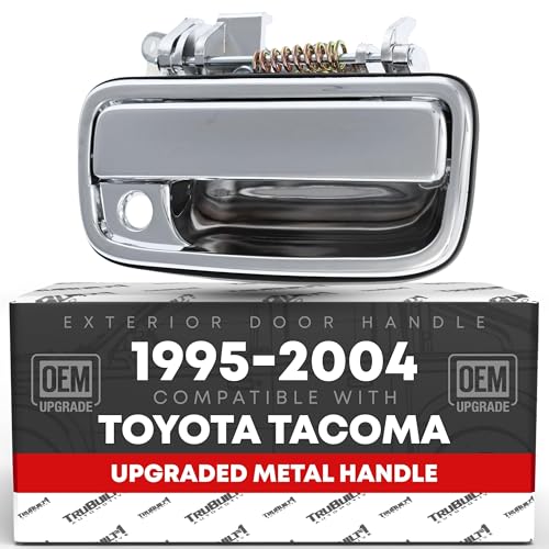 T1A Exterior Rear Passenger Door Handle Upgraded Metal Handle with Plastic Housing Compatible with 19952004 Toyota Tacoma All Chrome OEM 6923035080 - Image 1