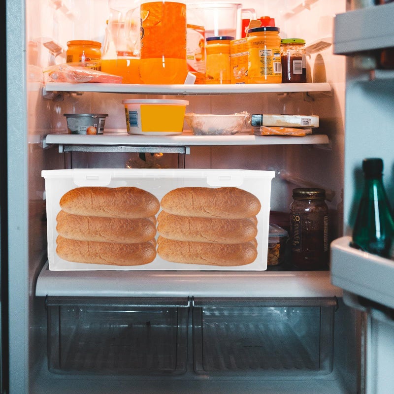 Bread Storage Box With Lid Large 30.3x21.6x14cm Fridge Food Container Airtight Kitchen Storage Holder For Toast And Loaf Preservation - Image 5