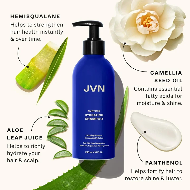 JVN JVN Nurture Hydrating Shampoo - Gentle Cleansing and Deeply Nourishing for Dry Hair, 295 mL