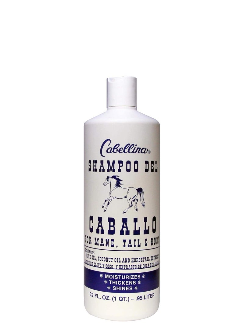 Cabellina Shampoo Del Caballo, with Horsetail Plant Extract, Provides Volume and Shine to your hair, 32 FL Oz, Bottle  - Image 1