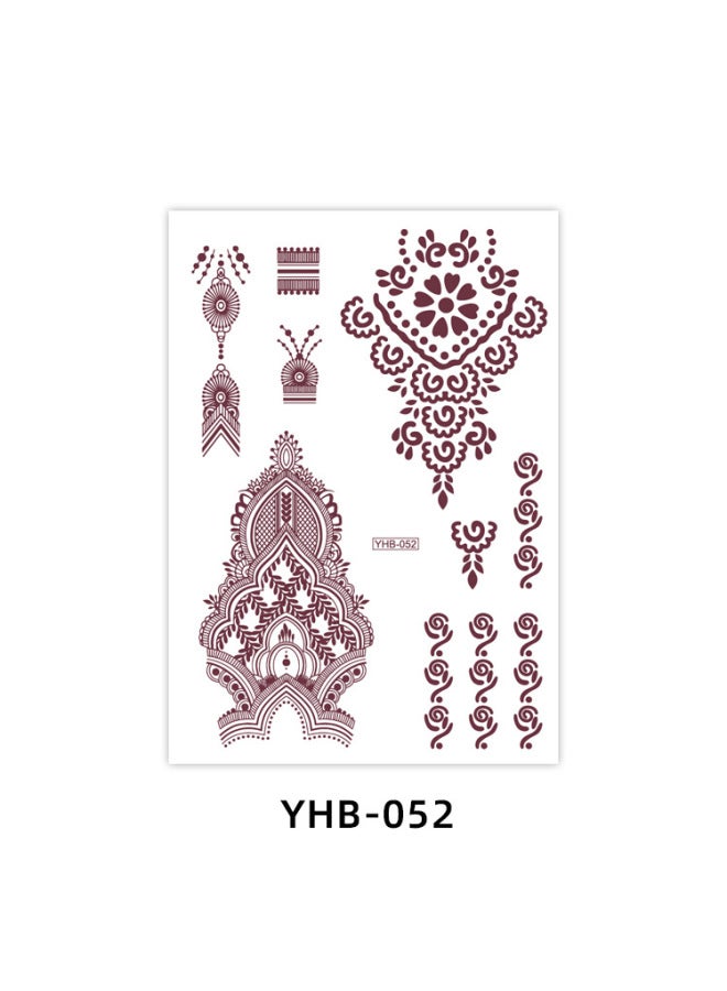 Mehendi Stickers Henna Mehendi stencil Tattoo Sticker for Hands Temporary Waterproof Mehndi Tattoo Body Art for Women & Girls - Image 1