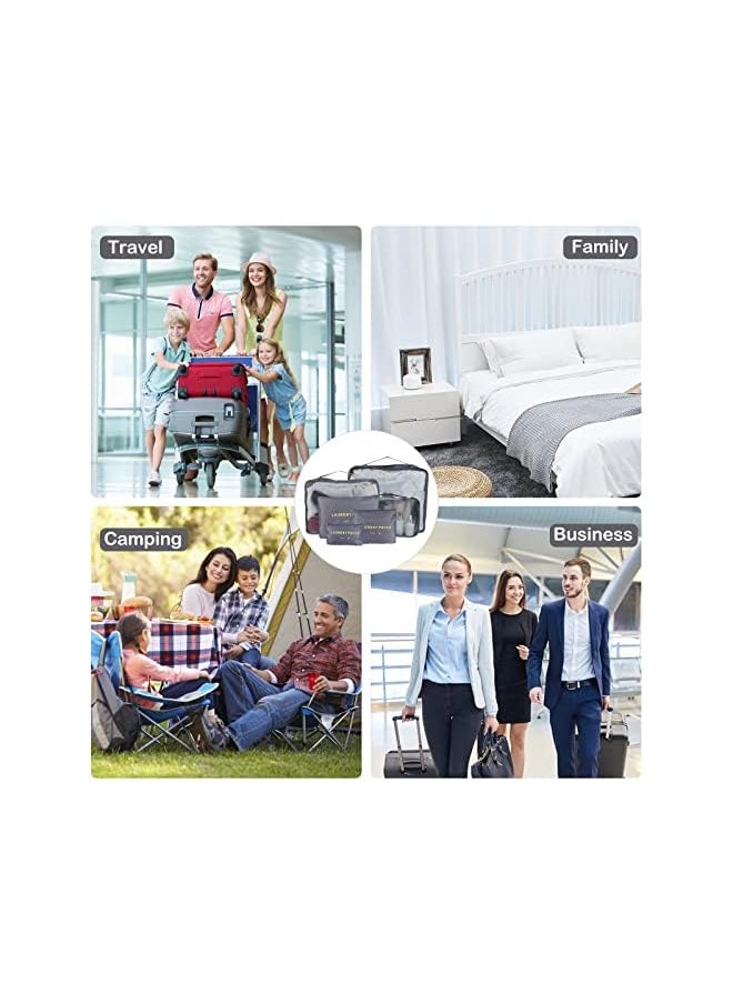 SKY-TOUCH - SKY-TOUCH 6Pcs Set Travel Luggage Organizer Packing Cubes Set Storage Bag Waterproof Laundry Bag Traveling Accessories - Gray, 6974042151379 - Image 1