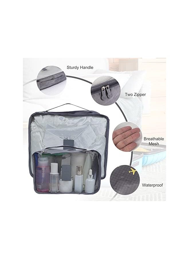 SKY-TOUCH - SKY-TOUCH 6Pcs Set Travel Luggage Organizer Packing Cubes Set Storage Bag Waterproof Laundry Bag Traveling Accessories - Gray, 6974042151379 - Image 1