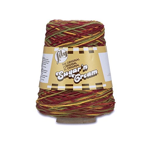 Lily Sugar'n Cream Cotton Cone Yarn, 14 oz, Autumn Leaves Ombre, 1 Cone - Image 1