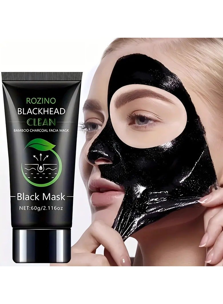 Rozino 60g bamboo charcoal cleaning facial mask brings you a new skin cleaning experience. This facial mask is mainly made of natural bamboo charcoal, which can clean your face and make your skin clean and refreshing - Image 1