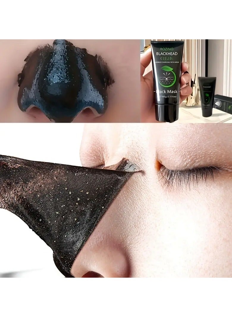 Rozino 60g bamboo charcoal cleaning facial mask brings you a new skin cleaning experience. This facial mask is mainly made of natural bamboo charcoal, which can clean your face and make your skin clean and refreshing - Image 3
