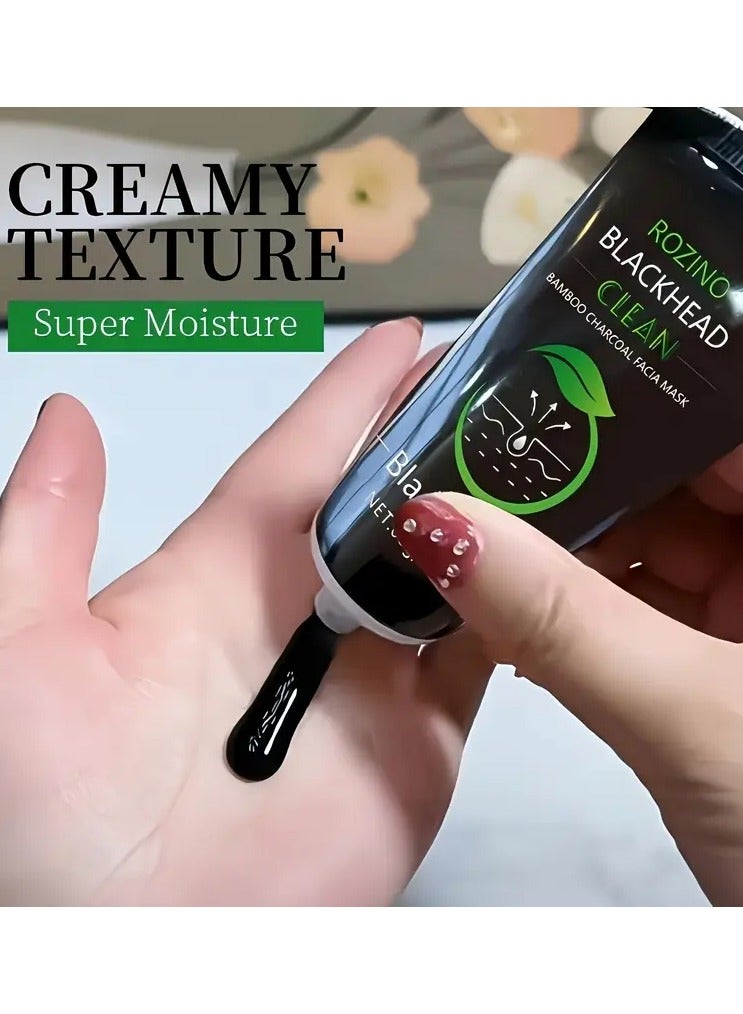 Rozino 60g bamboo charcoal cleaning facial mask brings you a new skin cleaning experience. This facial mask is mainly made of natural bamboo charcoal, which can clean your face and make your skin clean and refreshing - Image 4