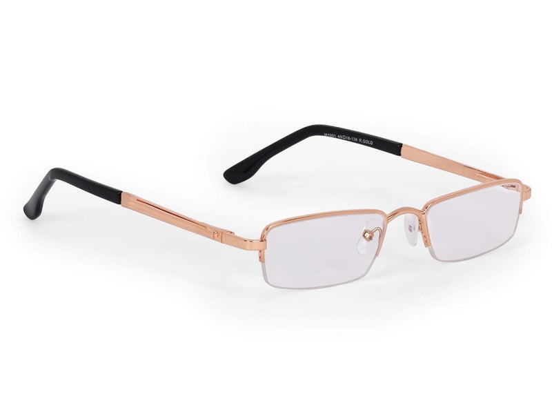 AEC MetalRead Rectangle Half Rim Power Reading Glasses With Pen Clip & Smart Carry Case (+1.50, Gold) - Image 5