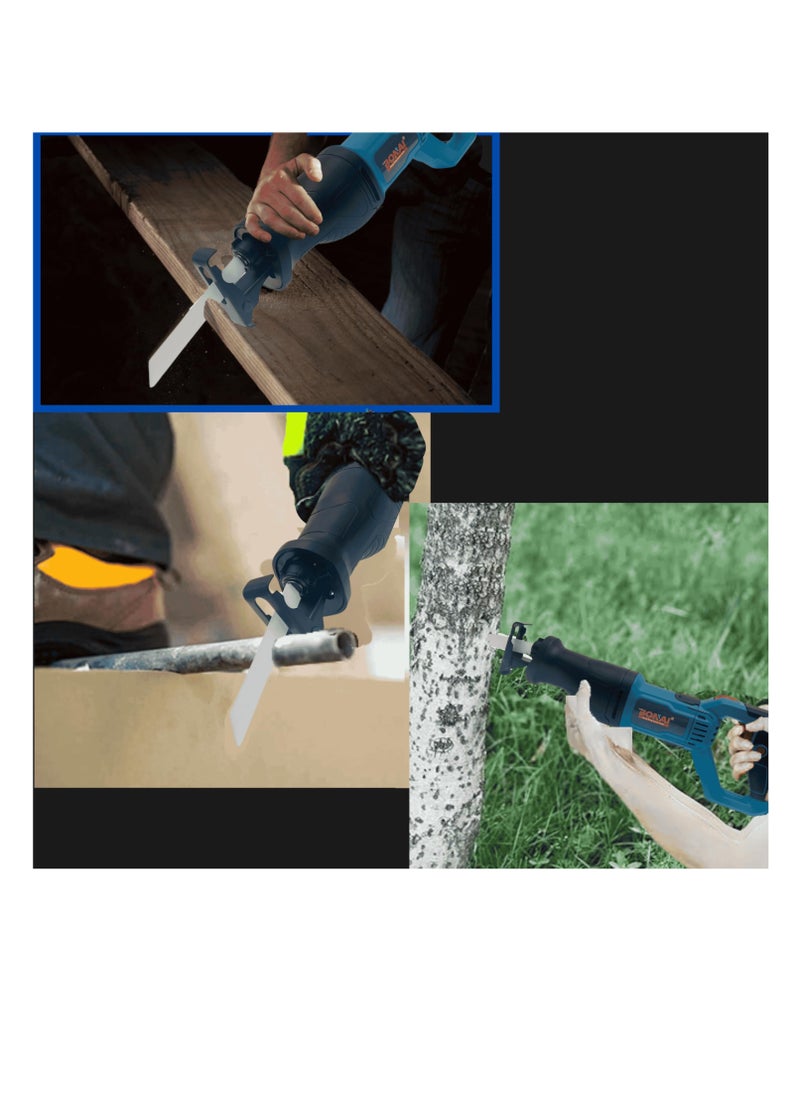 BONAI 1500W Corded Reciprocating Saw with 2800rpm, Adjustable Handle, Tool-less Blade Change, and Variable Speed for Wood & Metal Cutting  - Image 5