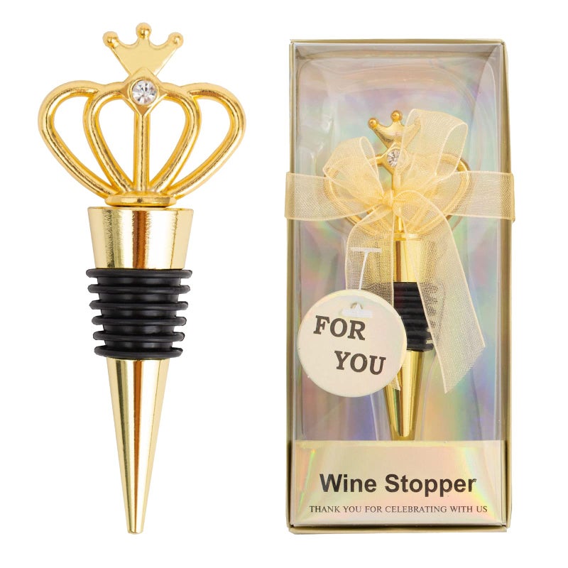 Bottle Wine Stoppers for Glass Wine BottlesCrown Alloy Wine and Beverage Bottle Stoppers Ball Designed Wine Bottle Corks Tapered Storage Crafts Art DIY