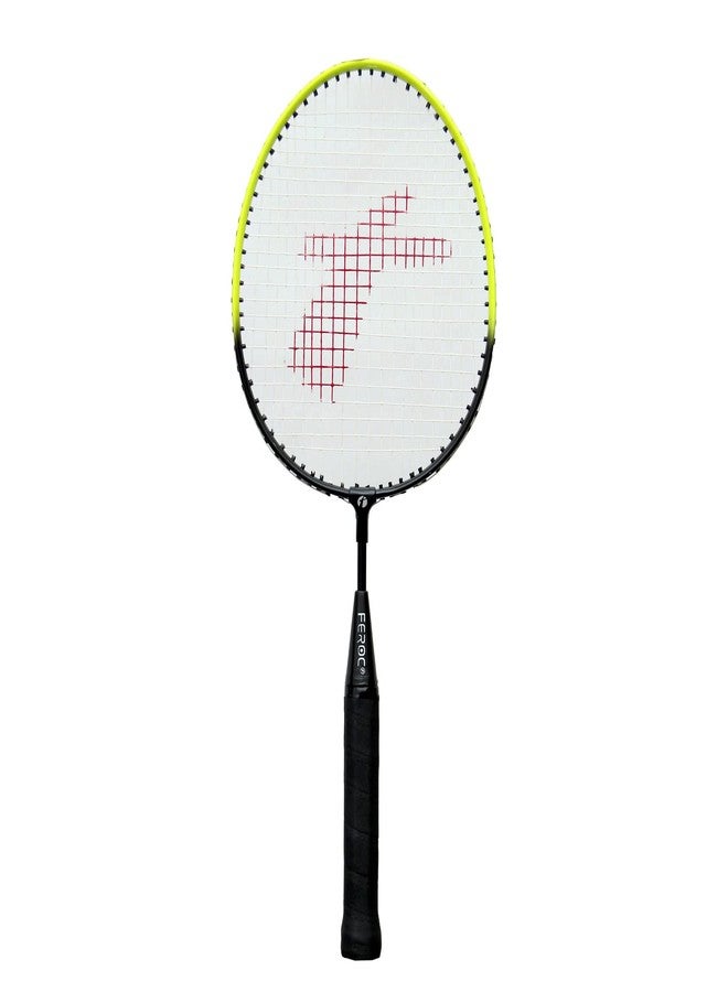 Feroc Kids Badminton Racquet Aluminum Set of 2 with 3 Pieces Feather shuttles with Full Cover, Multicolour - Image 2