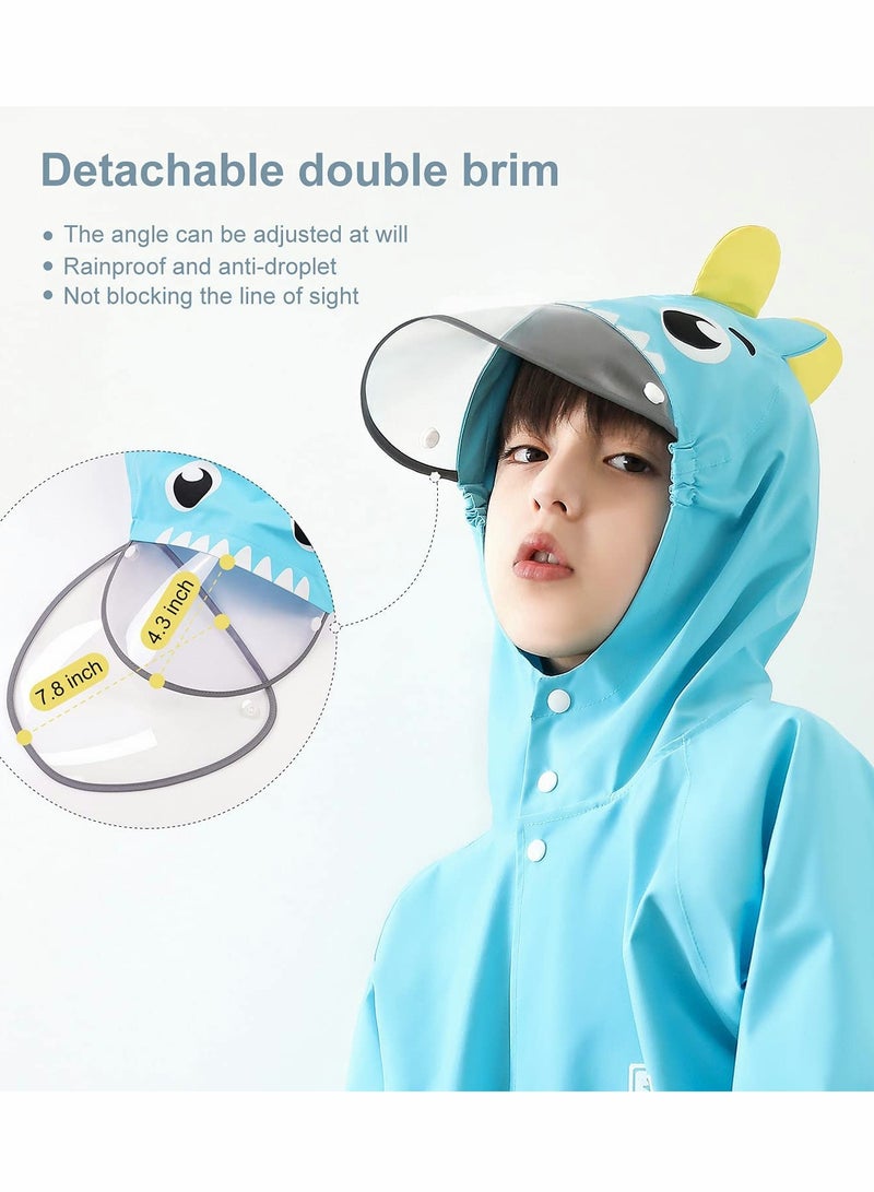 Excefore Kids RainCoat, Reusable Children's raincoats, 3D Cartoon Kids Rain Jacket with Storage Backpack - Image 3