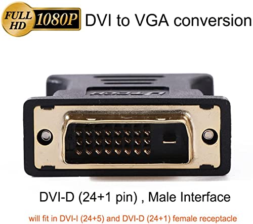 DTech DVI to VGA Adapter DVI-D Male to VGA Female Converter 1080P Video Connector 24+1 Pin for Monitor Computer Projector - Image 4
