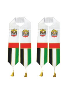 Yuwell Pack Of 2 Pcs UAE Scarf UAE National Day Flag Scarf For Adults 158X16CM  - Image 1