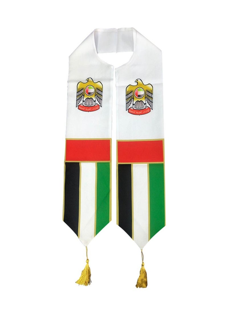 Yuwell Pack Of 2 Pcs UAE Scarf UAE National Day Flag Scarf For Adults 158X16CM  - Image 2