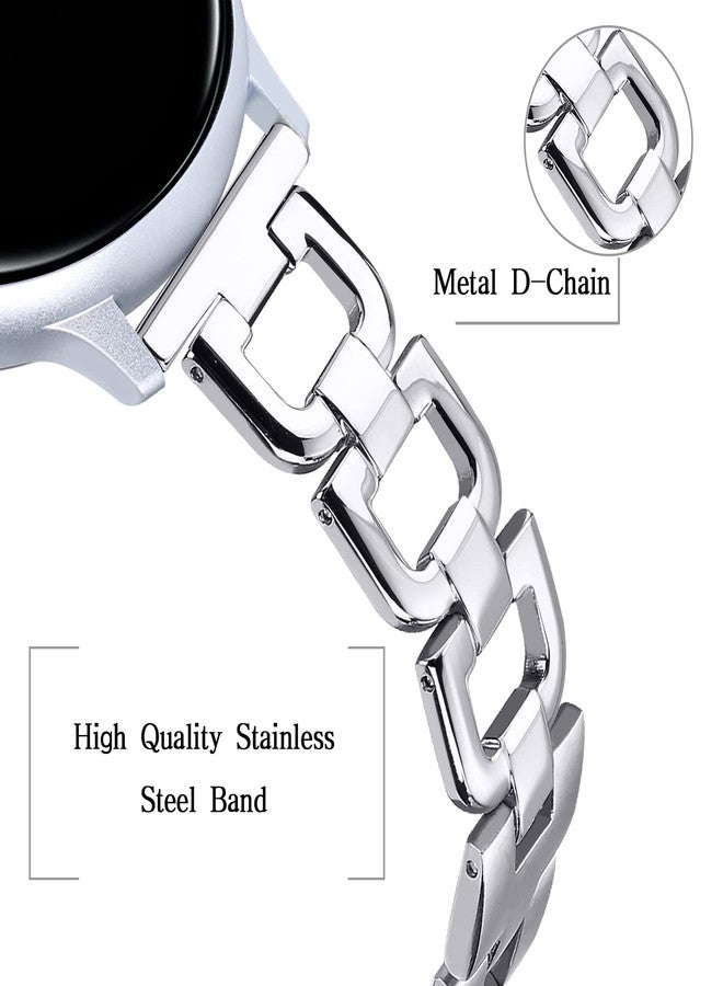 JOYOZY Stainless Steel Bands for Galaxy Watch 6/5/4 40mm 44mm/Active2 40mm 44mm/Galaxy Watch 6 Classic 43mm 47mm,Metal D-Chain Band for Watch4 Classic/Watch 5 pro - Image 2