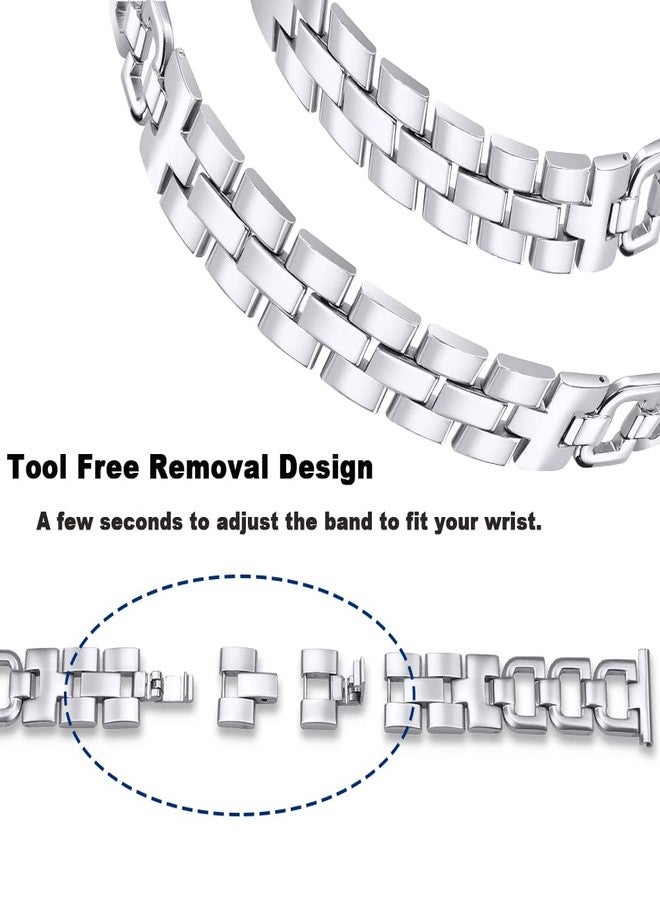 JOYOZY Stainless Steel Bands for Galaxy Watch 6/5/4 40mm 44mm/Active2 40mm 44mm/Galaxy Watch 6 Classic 43mm 47mm,Metal D-Chain Band for Watch4 Classic/Watch 5 pro - Image 3