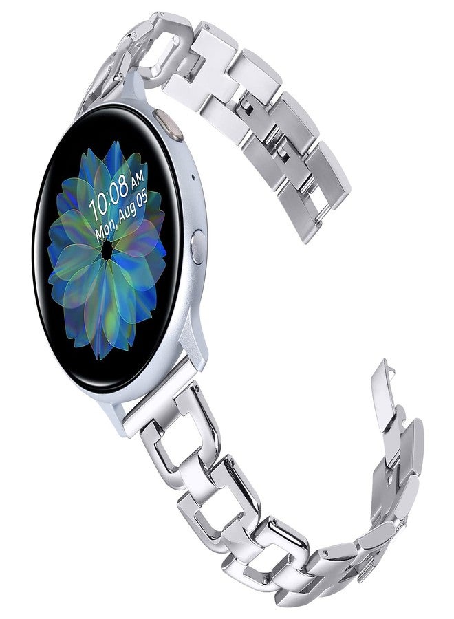 JOYOZY Stainless Steel Bands for Galaxy Watch 6/5/4 40mm 44mm/Active2 40mm 44mm/Galaxy Watch 6 Classic 43mm 47mm,Metal D-Chain Band for Watch4 Classic/Watch 5 pro - Image 1