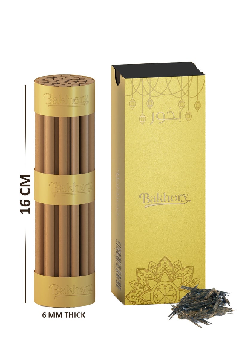 Bakhory Cambodian Oud Incense Sticks, 6mm Thick 35 Sticks for Office, Home, Yoga, Meditation, 100g  - Image 1
