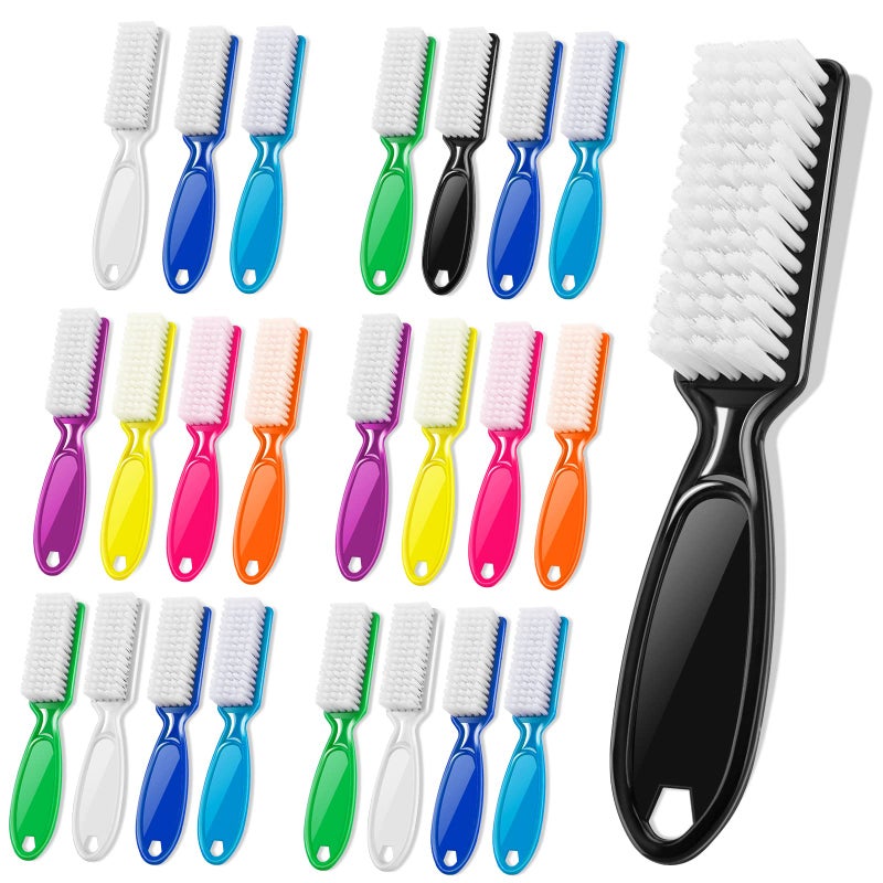 NICEMOVIC 24 Pcs Handle Grip Nail Brush, NICEMOVIC Hand Fingernail Cleaner Brush Manicure Tools Scrub Cleaning Brushes Kit, Use for Toe and Nail Cleaning (Bright Colors) Cleaning(Bright Colors) - Image 1