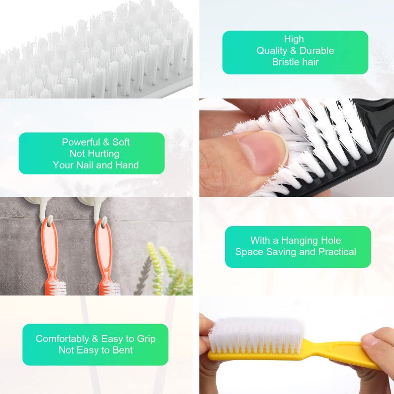 NICEMOVIC 24 Pcs Handle Grip Nail Brush, NICEMOVIC Hand Fingernail Cleaner Brush Manicure Tools Scrub Cleaning Brushes Kit, Use for Toe and Nail Cleaning (Bright Colors) Cleaning(Bright Colors) - Image 5