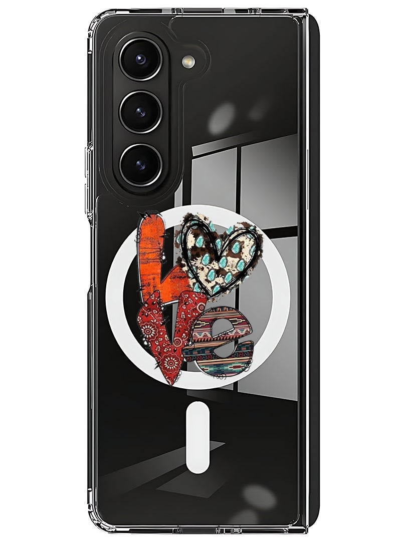 Theodor Magnetic Case for Samsung Galaxy Z Fold 6 Compatible with MagSafe Wireless Charging, Shockproof Phone Bumper Cover Love 2 - Image 1