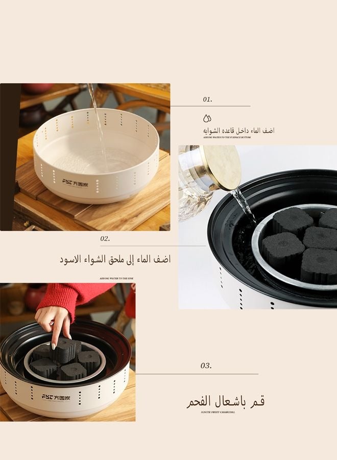 أف واي سي 6علب فحم التفاح سريع الاشتعال +شواية دائرية مجانا - Image 5