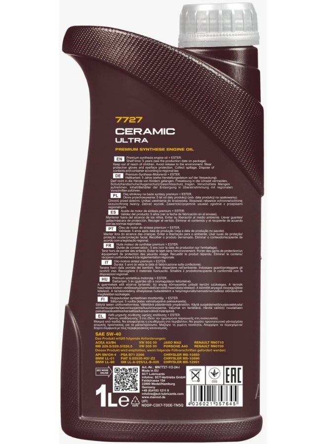 Mannol Ceramic Ultra 5W-40 7727 - 1L - Image 2